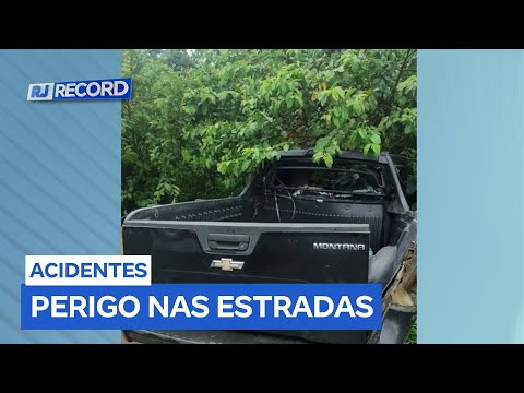 Colisão envolvendo dois veículos deixa duas pessoas feridas na RJ-162