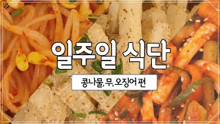 [서울식생활시민학교] 일주일 식단 #1. 콩나물무침,무나물,오징어초무침