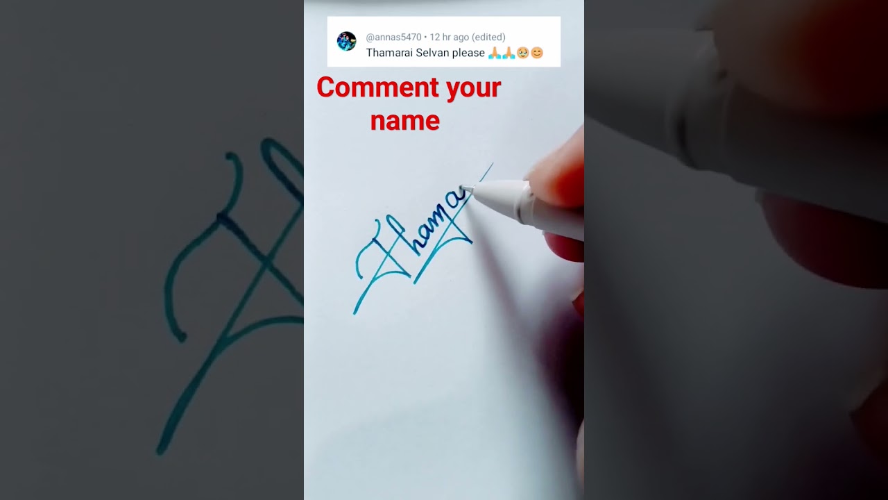 Thamarai Selvan name signature style#T signature name#youtubeshorts#easy signature