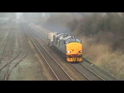37423/37087 6C53 Crewe - Sellafield flasks leaving Carnforth 17th March 2011