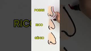Nariz Pobre Vs Gênio Vs Rico #colorir #papelaria #diy