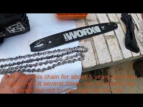 Worx 20 Volt Cordless 🪚Chainsaw 322.9 🪚 chain replacement upgraded chain length from 10" to 14"