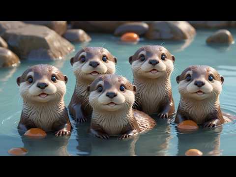Fünf kleine Babyotter rutschen, rutschen, rutschen | Lustiges Wasserlied & Zählen lernen