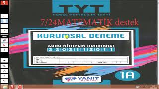 YANIT YAYINLARI KURUMSAL TYT DENEME SINAVI 1 MATEMATİK SORULARININ ÇÖZÜMLERİ