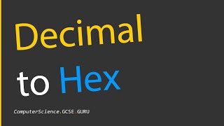 How to convert decimal to hexadecimal