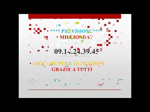 PREVISIONE NUOVA ** Million Day** SUPER SPECIAL DA GIOCARE   DAL  10 01 2023 AL 21 01 2023