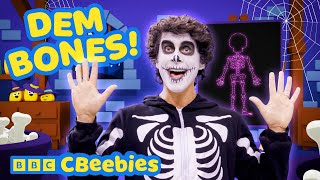Dem Bones Song 💀🎶 | CBeebies House Nursery Rhymes with Andy | Spooky Skeleton Dance for Kids 🕺