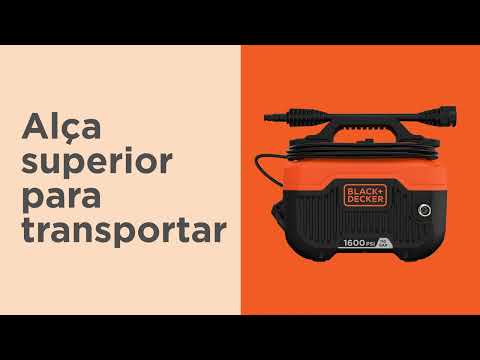 Lavadora de Alta Pressão Compacta 1600PSI 127V 1300W BLACK+DECKER-BEPW1600H-BR - Video