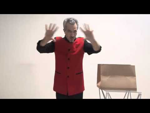 Appearing a Hamed's CD Player from Empty Paper Bag (Tora Magic) www.toramagic.com