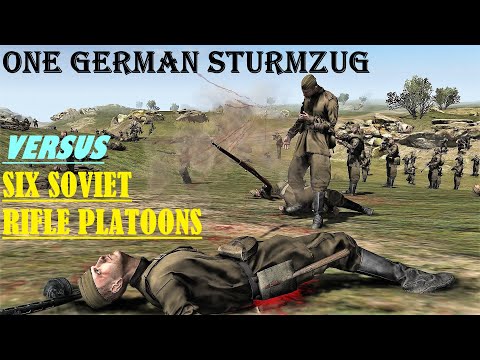 One German Volksgrenadier Sturmzug VS six Soviet Rifle Platoons  I  Gates of Hell editor scenario