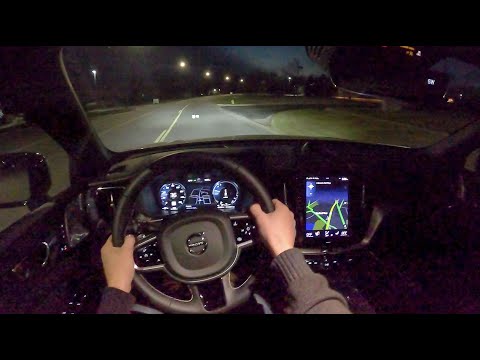 2021 Volvo XC60 T8 Polestar Plug-In Hybrid - POV Night Drive (Binaural Audio)