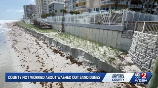Erosion on the Volusia County coast due to king tides and rough surf