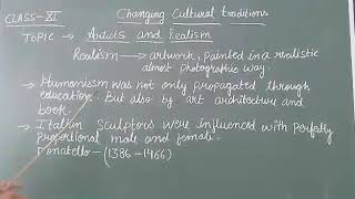 class 11 History topic artist and realism