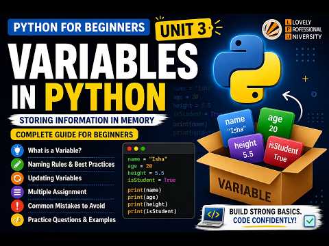Python Variables Explained Unit 3 Python For Beginners Lpu Cse Complete Variables Tutorial