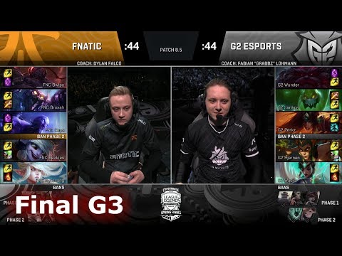 Fnatic vs G2 eSports | Game 3 Grand Final S8 EU LCS Spring 2018 | FNC vs G2 G3
