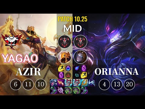 JDG Yagao Azir vs Orianna Mid - KR Patch 10.25
