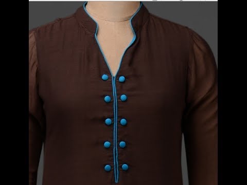 Ladies dress collar design Clearance