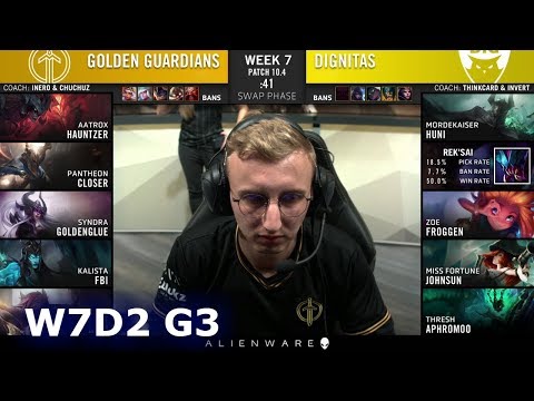 Golden Guardians vs Dignitas | Week 7 Day 2 S10 LCS Spring 2020 | GG vs DIG W7D2