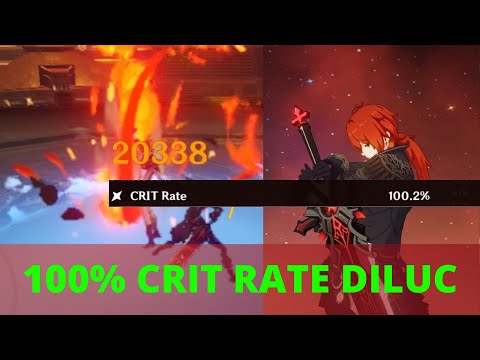 100% Crit Rate Diluc vs Childe - Genshin Impact