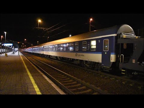ZSSK 350 013-9 with EuroNight 443 🇨🇿 🇸🇰 „Slovakia” arrival and departure AT st. Bohumin 11.11.2021
