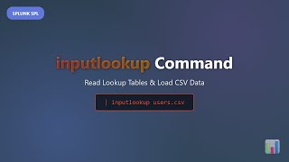Splunk inputlookup Command Tutorial - Read CSV Lookup Tables & KV Stores | SPL Guide