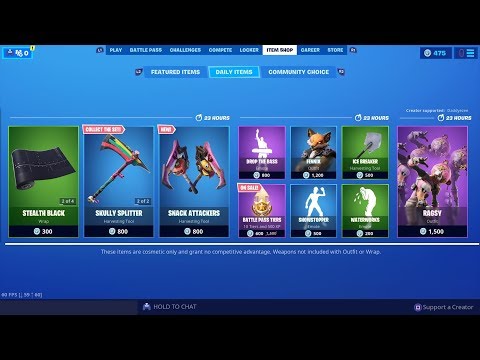 Fortnite New Item Shop Ragsy Skin And Snack Attackers Pickaxe