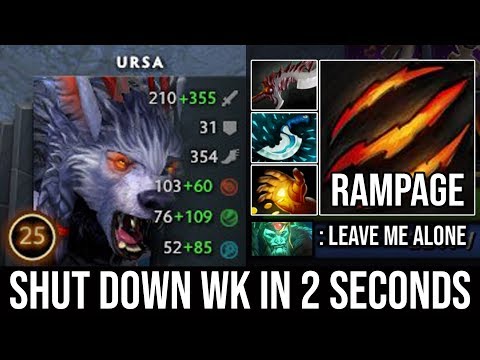 WTF Rampage Rage [Ursa] Shut Down Wraith King & 8000 MMR Magnus Ez Deleted with Zero Death DotA 2
