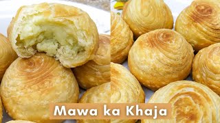 खस्ता खाजा मावा से भरा और घर का बना हुआ | Mawa Khaja Recipe | How to make khaja | Khaja Recipe