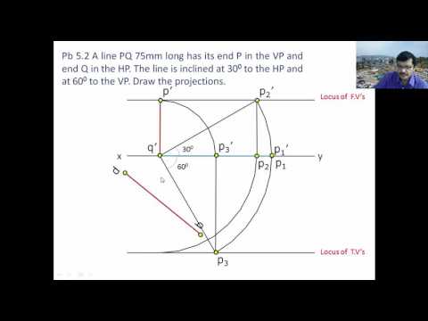 Engineering Drawing : Projections of Lines : 30-60 problem