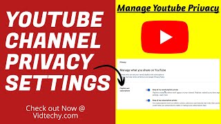 youtube channel privacy settings