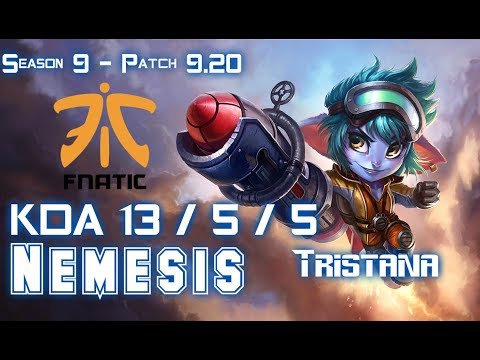 FNC Nemesis TRISTANA vs SYNDRA Mid - Patch 9.20 EUW Ranked
