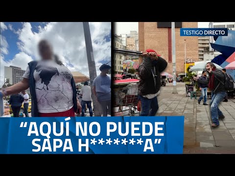Street vendors attack our journalist for exposing the public space mafia in Bogotá.
