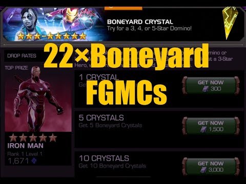 22 × Boneyard (Domino & Iron Man (Infinity War)) Featured Grandmaster Crystals