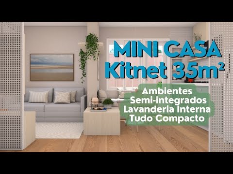 Mini Casa Kitnet 35m² - Tudo Compacto - Para um Casal