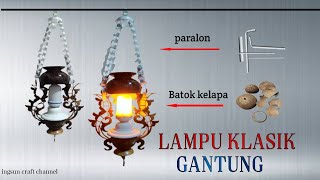 Lampu gantung antik klasik dari batok kelapa