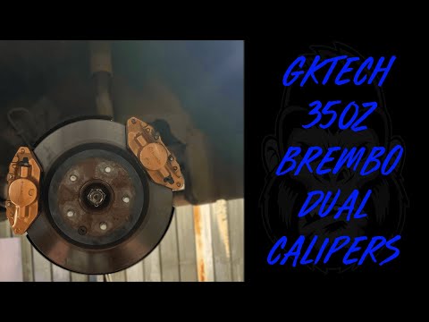 Gktech Z33 350Z Dual Caliper Brackets - Install