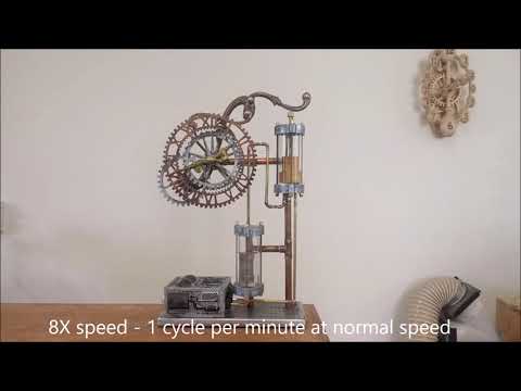 Steampunk clepsydra siphon clock