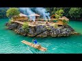 60 Days Solo Island Survival Built A Bamboo Shelter Only Using Primitive Tools