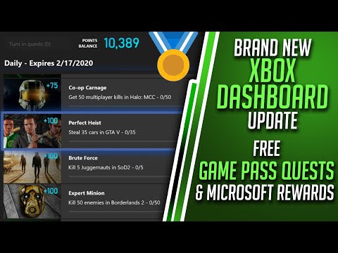 New Xbox One Dashboard Update - Earn FREE Money with Game Pass Quests and Microsoft Rewards Points