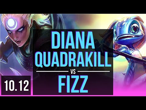 DIANA vs FIZZ (MID) | Quadrakill, Triple Kill, Legendary | EUW Master | v10.12