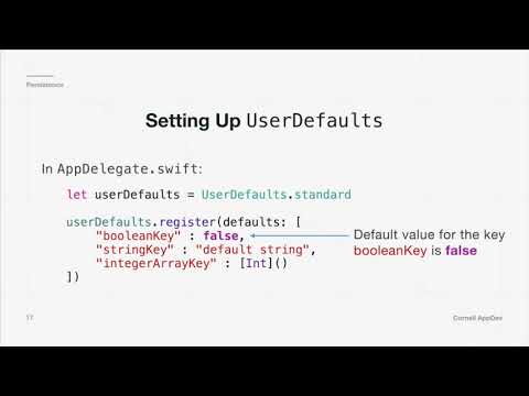 Intro to iOS Development: Lecture 8 - Persistence and SnapKit