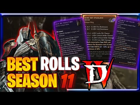 Diablo 4 Season 11 Best Rolls On Gear and Upgrading Your Character to MAX Stats : All Classes