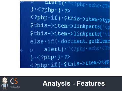 OCR GCE Computer Science - Coursework analysis -    features