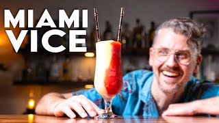 Make the Miami Vice - piña colada meets strawberry daiquiri