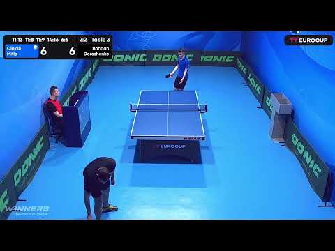 13:40 Oleksii Mitla 3-2 Bohdan Doroshenko 16.05.2023 TT Euro.Cup Ukraine Master. Table 3