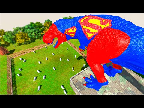 DINOSAURS JUMPS INTO POLAR BEAR WORLD - Animal Revolt Battle Simulator