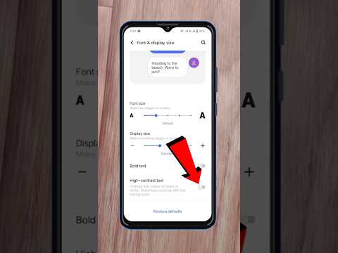 How to enable high contrast text change text colour two black or white |#viral #shorts
