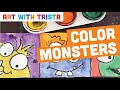 Art With Trista - Complementary Colors Monsters - Step By Step