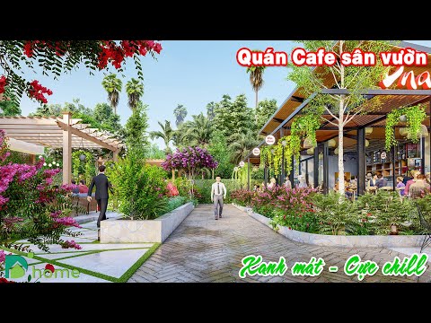 Dna Home | Quán Cafe sân vườn xanh mát cực chill | Café de jardim com estrutura de aço pré-fabricada