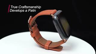 Dux Ducis Enland - Apple Watch Bandje - 1-9/SE 41MM/40MM/38MM - Leer - Zwart Bandjes